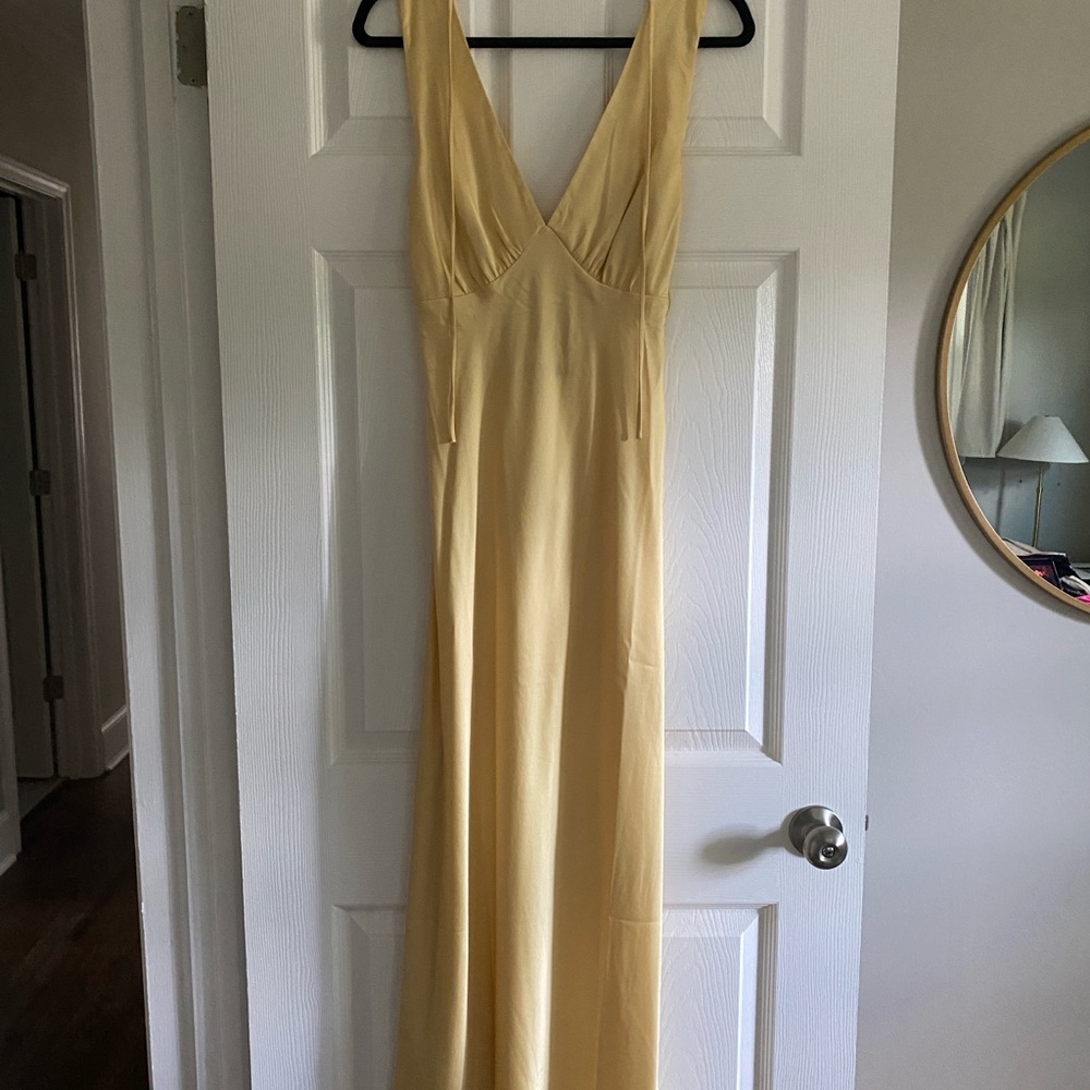 Abercrombie Yellow Julia Halter Sleeveless Wedding Guest Dress NWT
